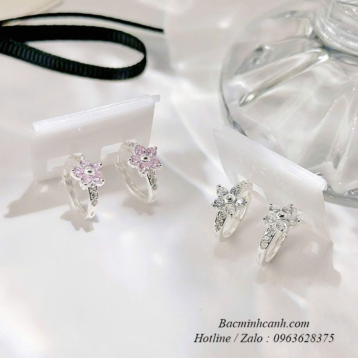 Bông tai bạc khóa bấm hình hoa BT443 bong-ta-bac-khoa-bam-hinh-hoa-bt443-2