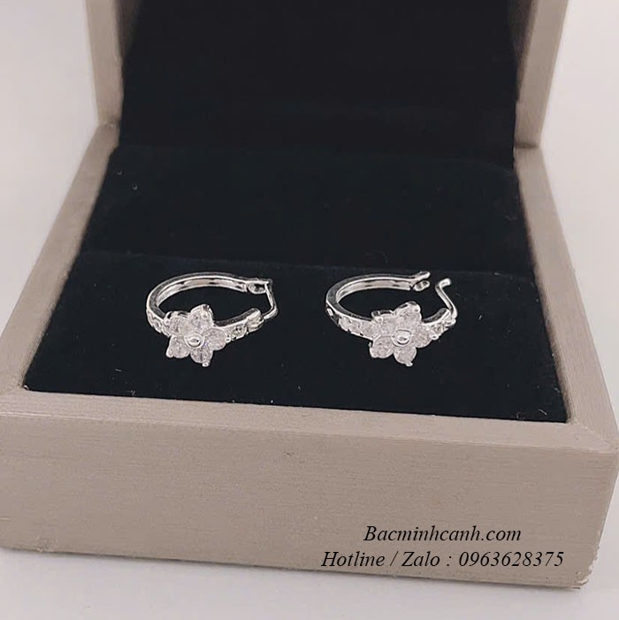 Bông tai bạc khóa bấm hình hoa BT443 bong-ta-bac-khoa-bam-hinh-hoa-bt443-4