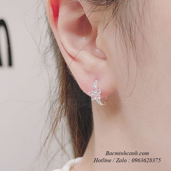 Bông tai bạc khóa bấm hình hoa BT443 bong-ta-bac-khoa-bam-hinh-hoa-bt443-5