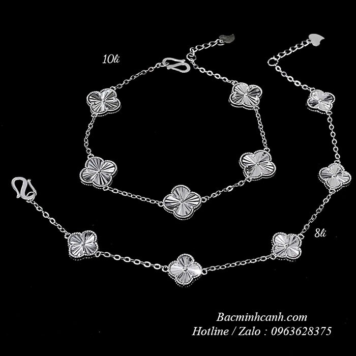 Lắc tay bạc nữ 5 cỏ 4 lá bạc ý S925 LTNU415 lac-tay-bac-nu-5-co-4-la-bac-y-s925-ltnu415-1