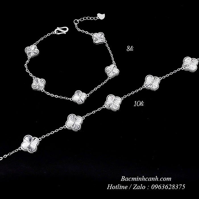Lắc tay bạc nữ 5 cỏ 4 lá bạc ý S925 LTNU415 lac-tay-bac-nu-5-co-4-la-bac-y-s925-ltnu415-3
