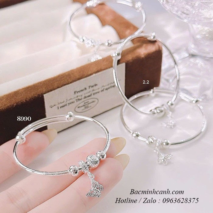 Vòng tay bạc hồ điệp cho bé gái TE470 vong-tay-bac-ho-diep-cho-be-gai-te470