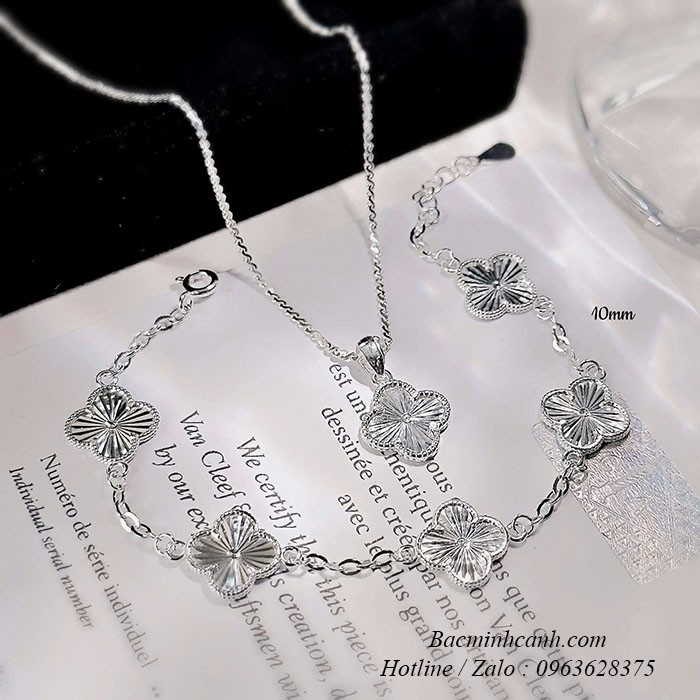 Bộ trang sức bạc nữ cỏ 4 lá VCA BTS138