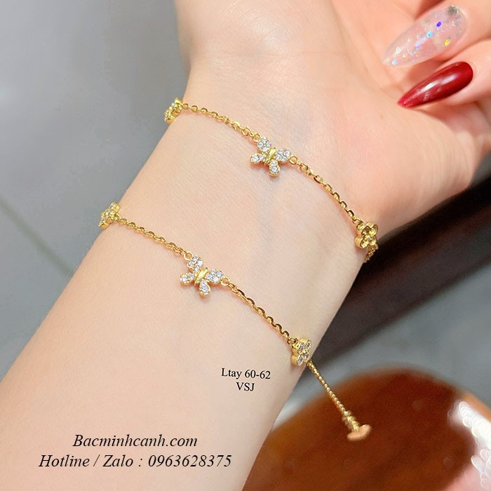 Lắc tay cánh bướm xinh xắn vàng 10k LTNU424