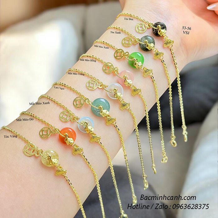 Lắc tay đồng điếu mix hồ ly kim tiền vàng 10k LTNU435