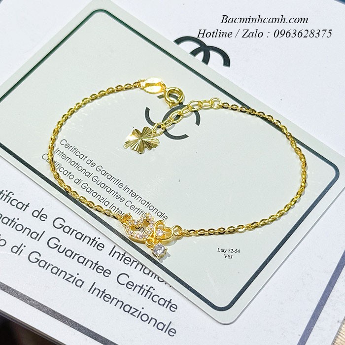 Lắc tay trái tim lồng vàng 10k LTNU422