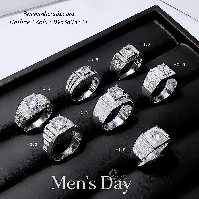 Nhẫn bạc nam có lót lòng NN089