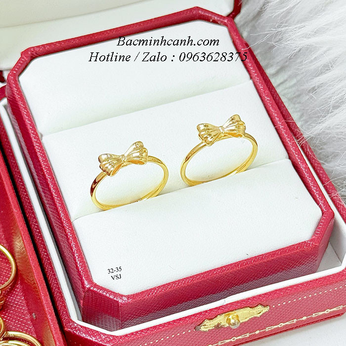 Nhẫn nữ vàng 10k nơ trơn xinh xắn NNU258