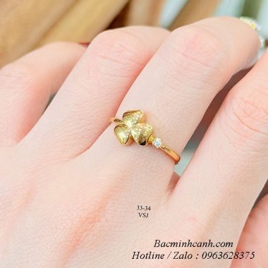 Lắc tay cỏ 3 lá dạng dây mảnh LTNU144 nhan-nu-vang-tay-10k-co-3-la-nnu260-380x380