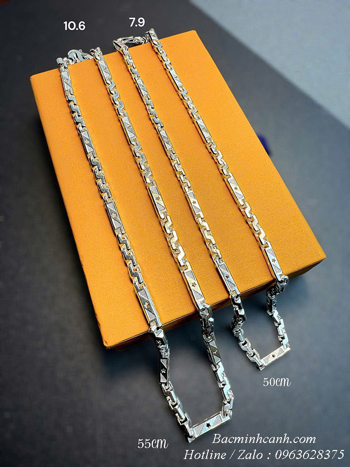 Dây chuyền bạc nam hình ống sao DCN166