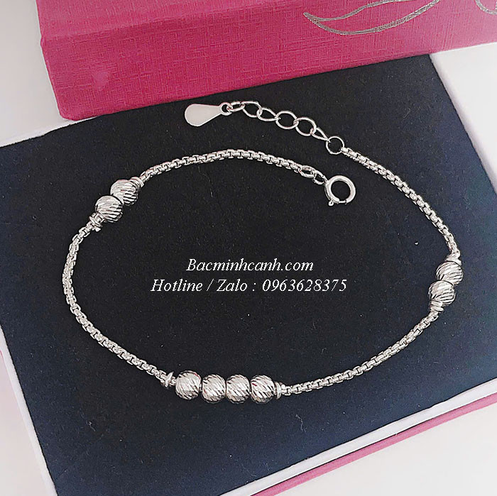 Lắc tay bạc nữ bi xoắn LTNU343