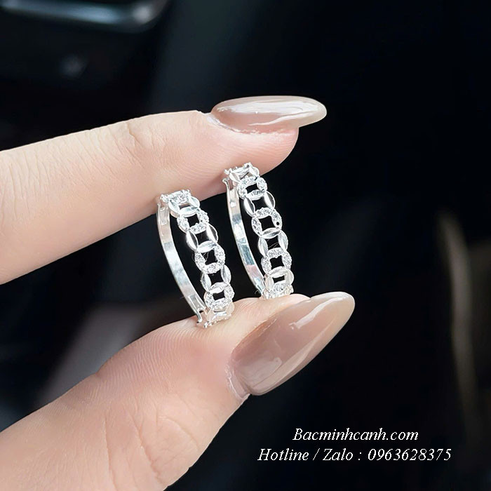 Nhẫn bạc nữ đồng xu NNU279