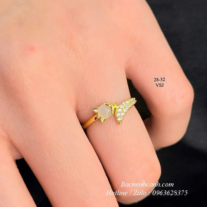 Nhẫn hồ ly baby vàng 10k lắp đá NNU270 nhan-ho-ly-baby-vang-10k-lap-da-nnu270-1