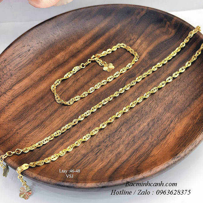 Lắc tay nữ dây xoắn vàng 10k LTNU447