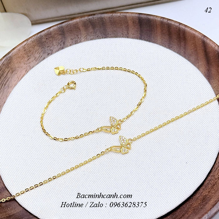 Lắc tay nữ hồ điệp vàng 10k LTNU450