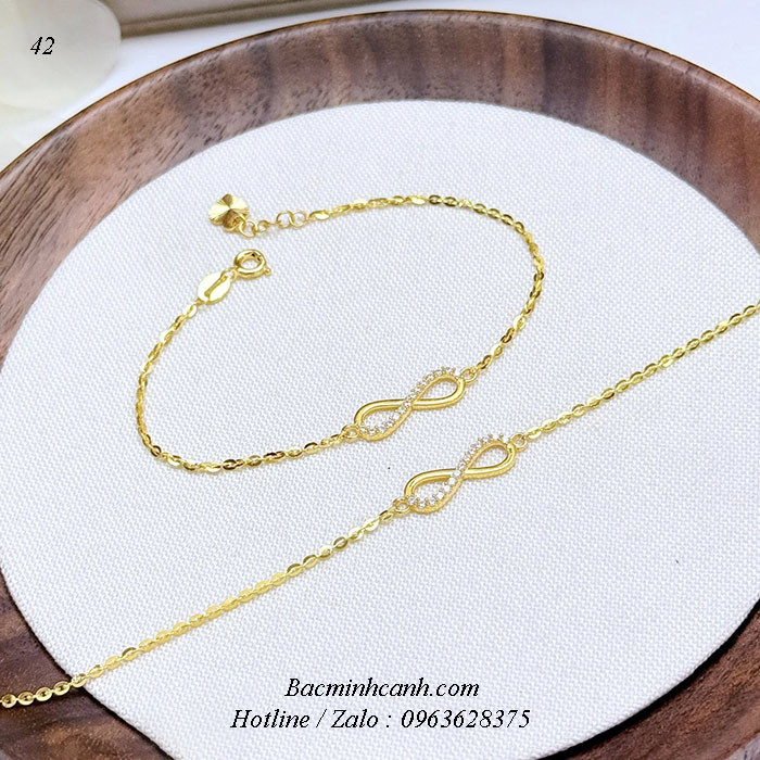 Lắc tay nữ vàng 10k họa tiết vô cực LTNU446