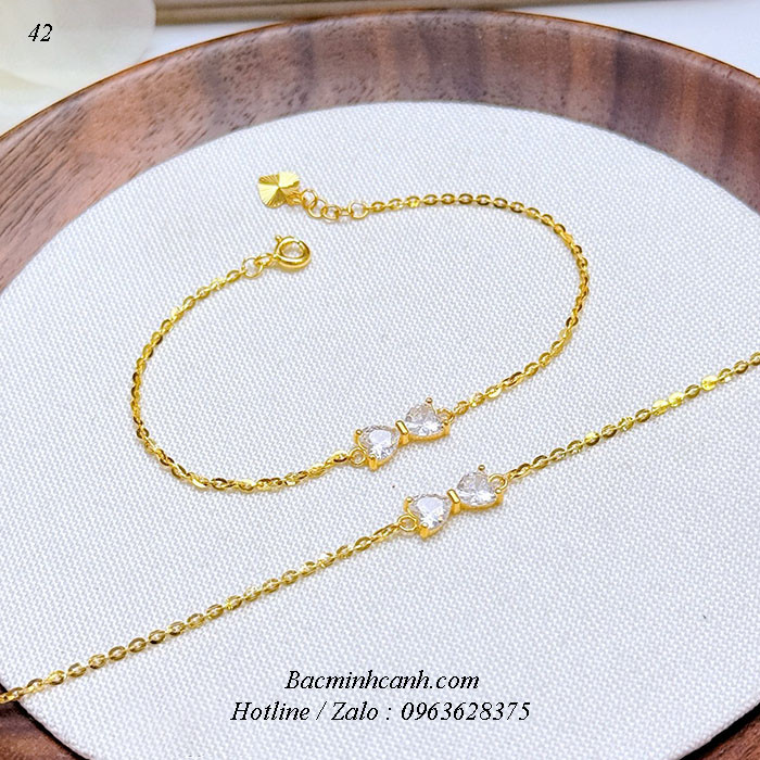 Lắc tay nữ nơ đá vàng 10k LTNU448