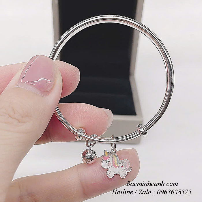 Vòng bạc charm ngựa pony cho bé 2026 TE488 Vòng-bạc-charm-ngựa-pony-cho-bé-2026-TE488-2